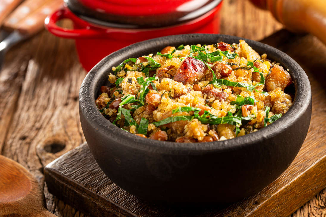 Tropeiro beans, typical Brazilian food.